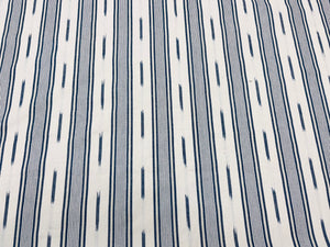 1.25 Yard Remnant Thibaut Odeshia Stripe Navy Cotton Fabric