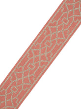 Load image into Gallery viewer, 2&quot; Wide Beige Coral Geometric Trellis Drapery Tape Trim