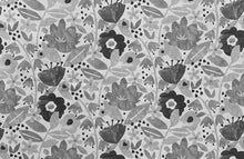 Load image into Gallery viewer, Cotton Linen Ivory Seafoam Blue Green Aqua Teal Black Floral Upholstery Drapery Fabric