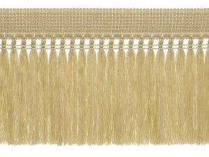 8" Wide Golden Beige Tassel Upholstery Fringe Trim