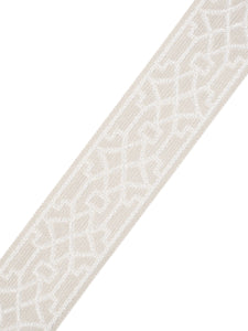 2" Wide Beige Ivory Geometric Trellis Drapery Tape Trim