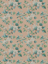 Load image into Gallery viewer, Cotton Linen Blend Green Pink Cream Blue Floral Upholstery Drapery Fabric FB