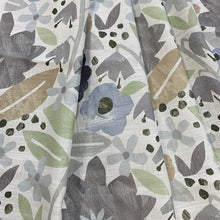 Load image into Gallery viewer, Cotton Linen Ivory Grey Blue Mustard Green Black Floral Upholstery Drapery Fabric