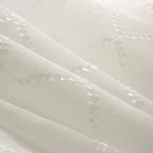 Load image into Gallery viewer, 118” Wide Semi Sheer Off White Geometric Drapery Fabric FB