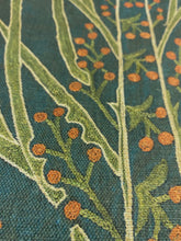Load image into Gallery viewer, St. Frank Teal Vines Suzani Linen Cotton Floral Upholstery Drapery Fabric STA 5119