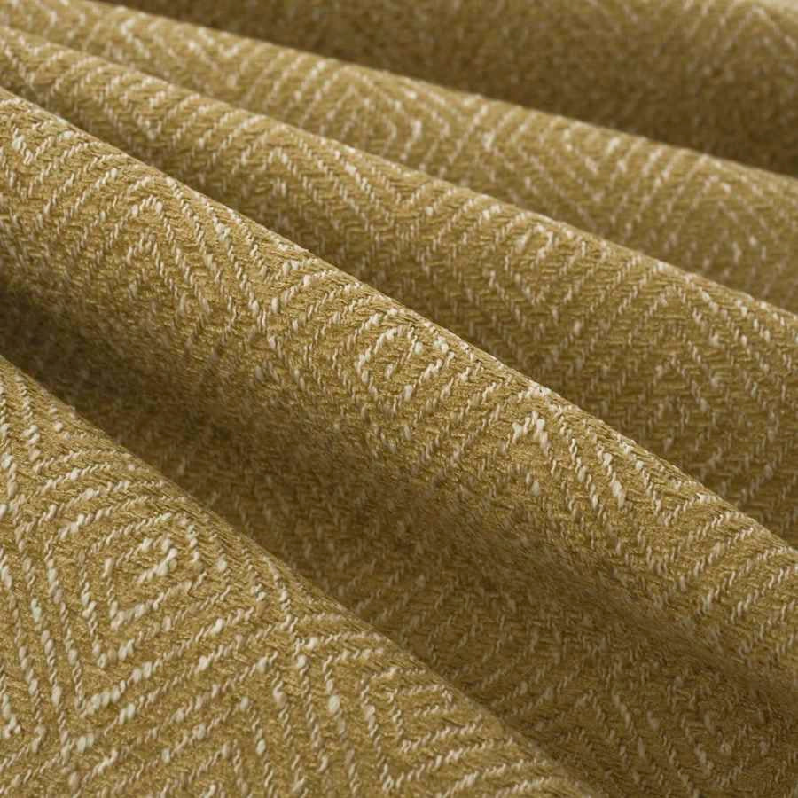 Mustard Brown Cream Geometric Chenille Upholstery Fabric