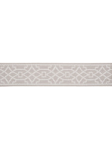 2" Wide Light Grey Ivory Geometric Trellis Drapery Tape Trim