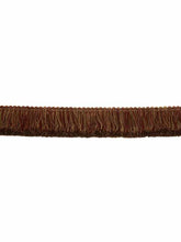 Load image into Gallery viewer, 2" Wide Wine Red Beige Mustard Brush Upholstery Fringe Trim