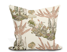 Load image into Gallery viewer, Custom Pillow Cover in Floral Botanical Thibaut Orleans in Apricot and Ginger - One Side