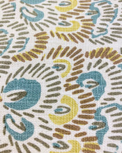 Load image into Gallery viewer, Peter Fasano Bargello Bay Cream Teal Mustard Linen Upholstery Drapery Fabric