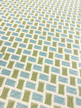 Load image into Gallery viewer, 2.5 Yards Brunschwig &amp; Fils New Briquetage Aqua Lime Cotton Indoor Outdoor Upholstery Fabric STA 6324