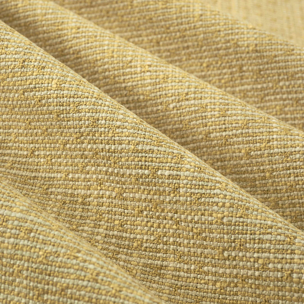 Faux Linen Mustard Gold Beige Tweed MCM Mid Century Modern Stripe Upholstery Fabric FB
