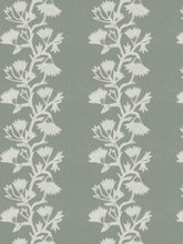 Load image into Gallery viewer, Cotton Linen Cream Seafoam Floral Crewel Embroidered Drapery Fabric FB