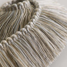 Load image into Gallery viewer, 2" Wide Silver Grey Beige Brush Upholstery Fringe Trim