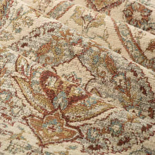 Load image into Gallery viewer, Ivory Red Teal Mustard Gold Floral Medallion Upholstery Fabric