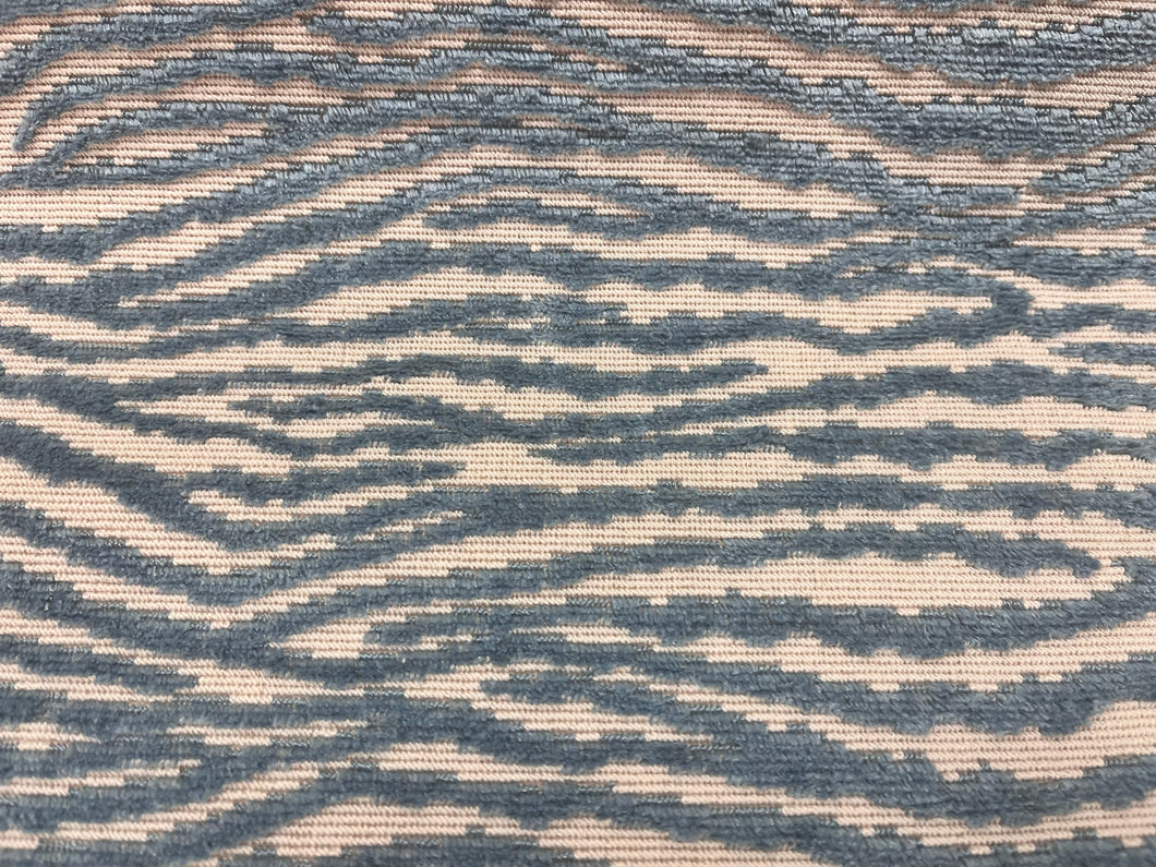 1.9 Yard Cowtan & Tour Sargasso Blue Abstract Cut Velvet Upholstery Fabric