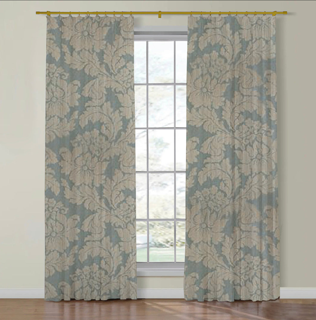 Thibaut Caserta Damask Side Drapery Panels