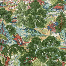 Load image into Gallery viewer, Set of Two Made to Order Thibaut Pagoda Trees Side Drapery Panels