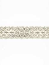 Load image into Gallery viewer, 3.25" Wide Linen Viscose Ivory Beige Embroidered Drapery Tape Trim
