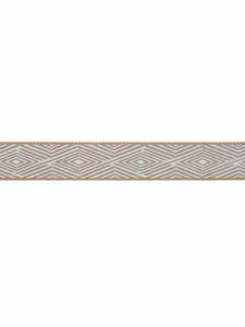 2.25" Grey Off White Beige Geometric Drapery Tape Trim