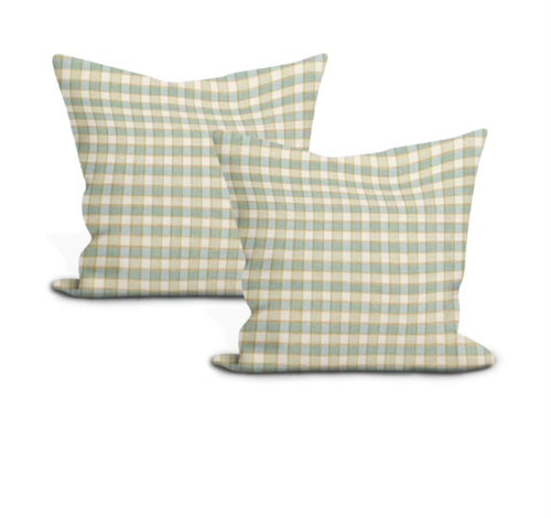 schumacher ingrid silk check pillow cover