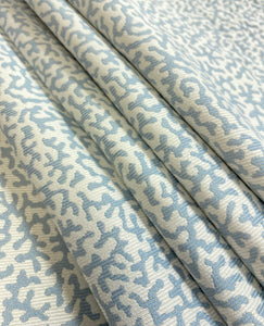 Designer Reversible Blue Cream Coral Pattern Upholstery Drapery Fabric STA 5063