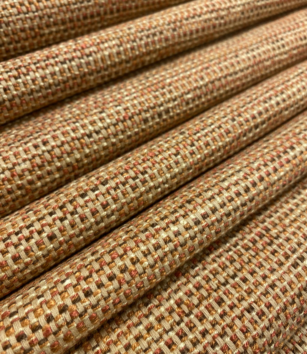 1.5 Yd Designer Rusty Red store Gold Metallic Textured Mid Century Modern Upholstery Fabric STA319