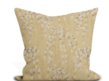 Load image into Gallery viewer, Custom Pillow Cover in Floral Thibaut Weeping Blossom in Gold - One Side
