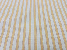 Load image into Gallery viewer, Malabar Tulsi 07 Yellow Ivory Cotton Ticking Stripe Upholstery Drapery Fabric