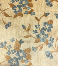 Load image into Gallery viewer, Vintage Water &amp; Stain Resistant Beige Blue Carmel Brown Floral Velvet Upholstery Fabric WHS 5083