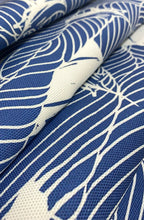 Load image into Gallery viewer, 1.8 Yard Designer Cotton White Blue Nautical Boat Upholstery Drapery Fabric STA 5014
