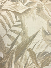Load image into Gallery viewer, Designer Taupe Grey Beige Tropical Palm Leaves Upholstery Fabric STA 5068