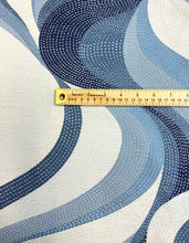 Load image into Gallery viewer, Thibaut Passage Stain Resistant Waterfall Navy Blue Cream Upholstery Fabric STA 5060
