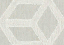 Load image into Gallery viewer, 118” Wide Semi Sheer Cream Abstract Geometric Drapery Fabric FB