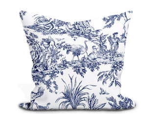 Botanical Thibaut Willow Tree Navy Throw Pillow Cover