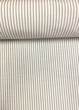 Load image into Gallery viewer, Perennials Tick Tock Stripe Nickel Grey Cream Outdoor Indoor Upholstery Fabric STA-5009