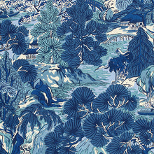 Load image into Gallery viewer, Set of Two Made to Order Thibaut Pagoda Trees Side Drapery Panels