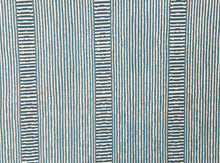 Load image into Gallery viewer, 1.6 Yard Designer Woven Blue White Stripe Indoor Outdoor Geometric Upholstery Fabric