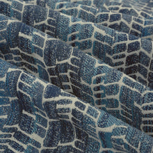 Load image into Gallery viewer, Bella Dura Indoor Outdoor Warmwinds Abstract Navy Blue Turquoise Upholstery Drapery Fabric FB