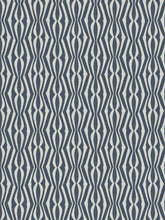 Load image into Gallery viewer, Bella Dura Indoor Outdoor Marina Bay Geometric Denim Blue Cream Upholstery Drapery Fabric FB