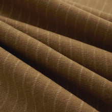 Load image into Gallery viewer, Wool Blend Mustard Ochre White Stripe Upholstery Fabric FB