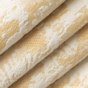 Heavy Duty Yellow Mustard Cream Abstract Chenille Upholstery Fabric