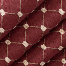 Load image into Gallery viewer, Heavy Duty Tufted Diamond Garnet Burgundy Red Upholstery Drapery Fabric