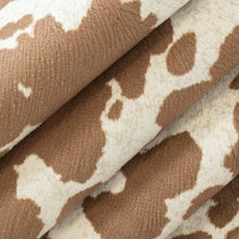 Load image into Gallery viewer, Heavy Duty Brown Cream Cow Print Microfiber Animal Pattern Upholstery Fabric