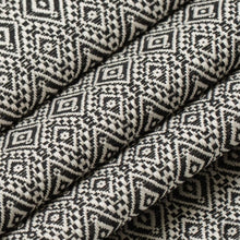 Load image into Gallery viewer, Black Cream Geometric Woven Diamond Upholstery Fabric