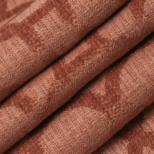 Load image into Gallery viewer, Coral Rusty Red Geometric Upholstery Fabric