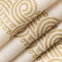 Load image into Gallery viewer, Crypton Green Mustard Art Deco Stripe Upholstery Fabric