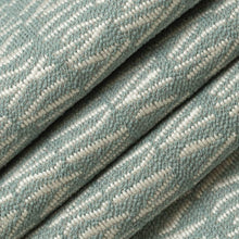 Load image into Gallery viewer, Stain Resistant Teal Blue Cream Abstract Upholstery Drapery Fabric