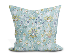 Load image into Gallery viewer, Custom Pillow Cover in Floral Botanical Thibaut Lilia Print in Mineral - One Side