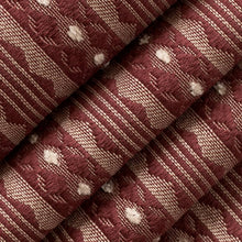Load image into Gallery viewer, Heavy Duty Victorian Stripe Garnet Burgundy Red Upholstery Drapery Fabric